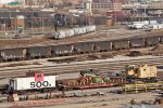 Milwaukee Road in whe middle of the Soo crane and caboose